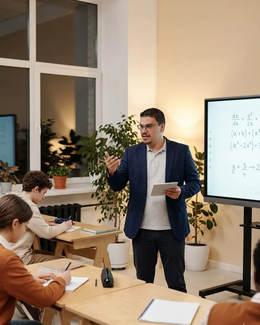 Instrutor da Corp360 conduzindo um treinamento corporativo em sala de aula